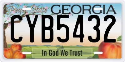 GA license plate CYB5432
