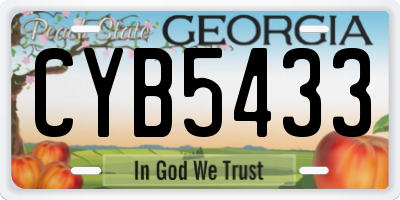 GA license plate CYB5433