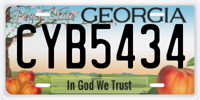 GA license plate CYB5434