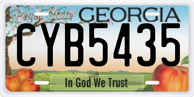 GA license plate CYB5435