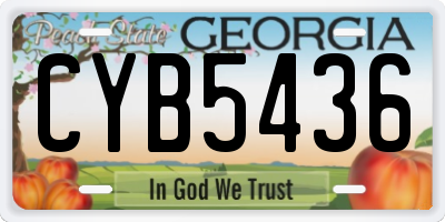 GA license plate CYB5436