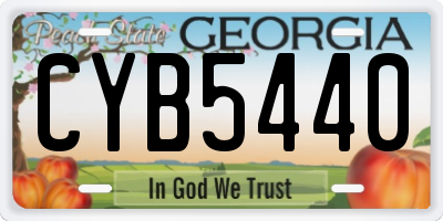 GA license plate CYB5440