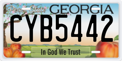GA license plate CYB5442