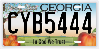 GA license plate CYB5444