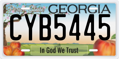 GA license plate CYB5445