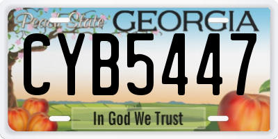 GA license plate CYB5447