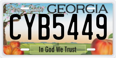 GA license plate CYB5449