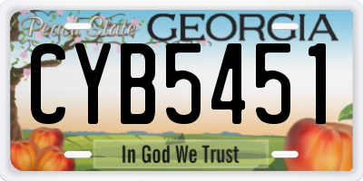 GA license plate CYB5451
