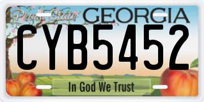 GA license plate CYB5452