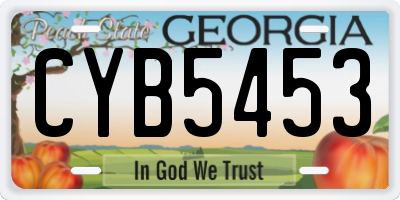 GA license plate CYB5453