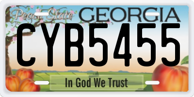GA license plate CYB5455
