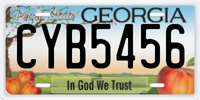 GA license plate CYB5456