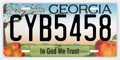 GA license plate CYB5458