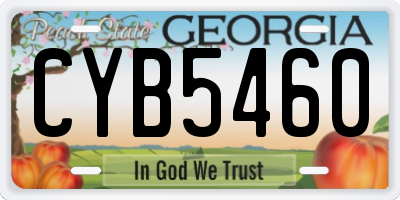 GA license plate CYB5460