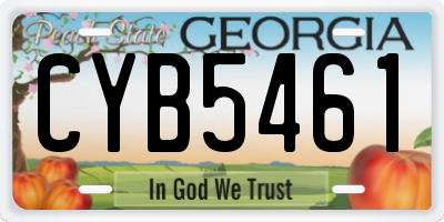 GA license plate CYB5461