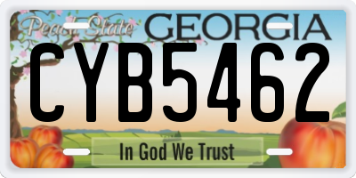 GA license plate CYB5462