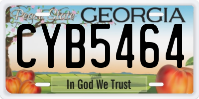 GA license plate CYB5464