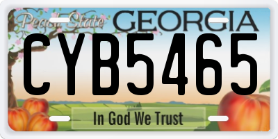 GA license plate CYB5465