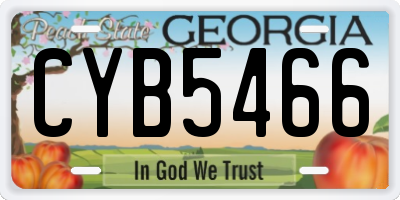 GA license plate CYB5466