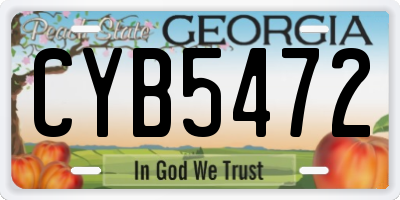 GA license plate CYB5472