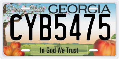 GA license plate CYB5475