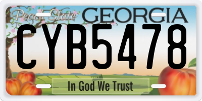 GA license plate CYB5478