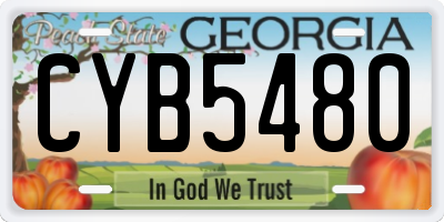 GA license plate CYB5480