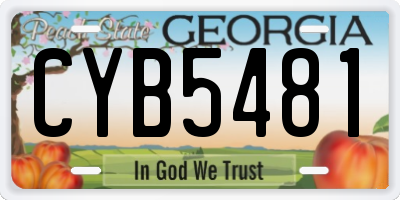 GA license plate CYB5481