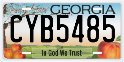 GA license plate CYB5485
