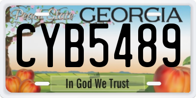 GA license plate CYB5489