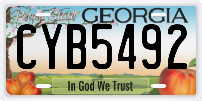 GA license plate CYB5492