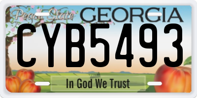 GA license plate CYB5493
