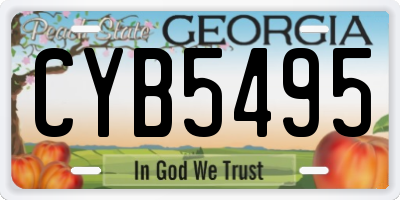 GA license plate CYB5495