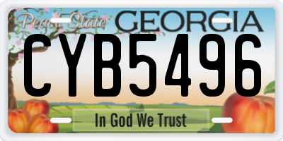 GA license plate CYB5496