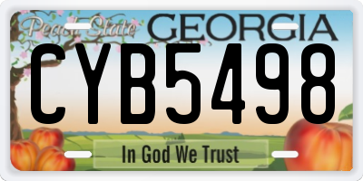 GA license plate CYB5498