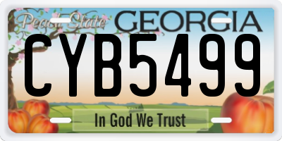 GA license plate CYB5499
