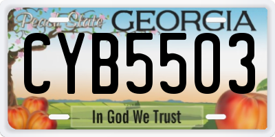 GA license plate CYB5503