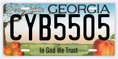 GA license plate CYB5505