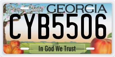GA license plate CYB5506