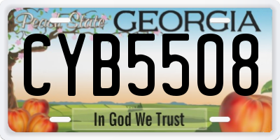 GA license plate CYB5508
