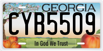 GA license plate CYB5509