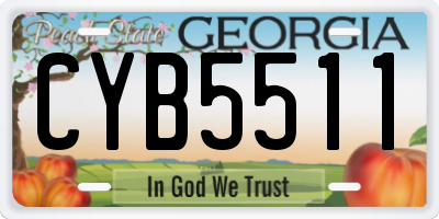 GA license plate CYB5511