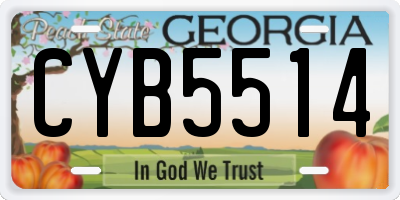 GA license plate CYB5514