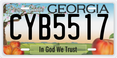GA license plate CYB5517