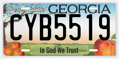GA license plate CYB5519