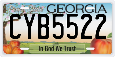 GA license plate CYB5522