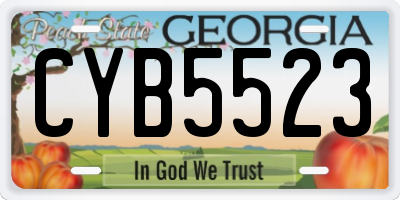 GA license plate CYB5523