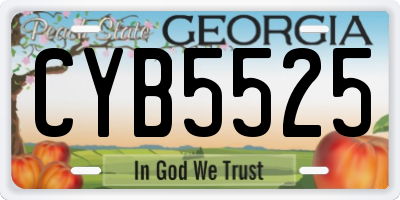 GA license plate CYB5525