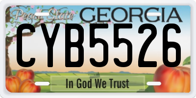 GA license plate CYB5526