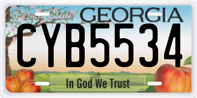 GA license plate CYB5534
